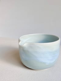 Image 3 of Sage Green Marbled Porcelain Matcha Bowl 