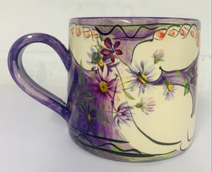 Image of Purple cylinder figurative mug