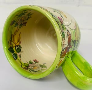 Image of Lime green cylinder figurative mug