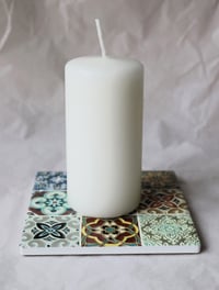 Image 6 of Mediterranean Tile Ceramic Coaster with Cork Backing – Multicolor