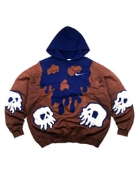 Image 1 of Re-worked One of Kind Melted Deadwear Nike Hoodie L Boxy