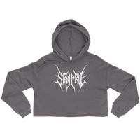 BAND LOGO CROP TOP HOODIE (GREY)