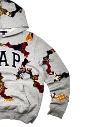 Image 2 of Re-worked One of Kind Clean Batik Patch Drip Hoodie Size S