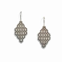 Image 3 of Boucles d'oreilles argent alvéoles "Ruche"
