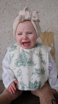 Image 6 of  Bavoir reversible toile de Jouy de Noël