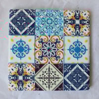 Image 7 of Mediterranean Tile Ceramic Coaster – Eco-Friendly Cork Back | Colorful Spanish Design