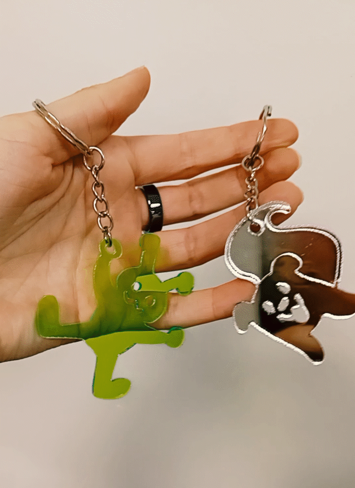 Image of Alien Bunny and Ghost dog Keyrings