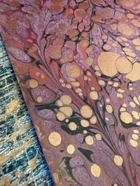 Image 3 of One of a kind hand marbled paper 'Autumn Wood' 