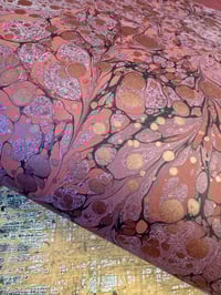 Image 1 of One of a kind hand marbled paper 'Autumn Wood' 