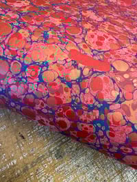 Image 3 of One of a kind hand marbled paper 'Rubellite' (second). 