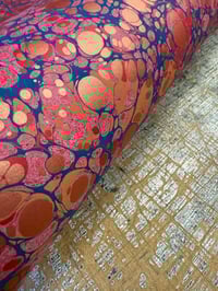 Image 4 of One of a kind hand marbled paper 'Rubellite' (second). 