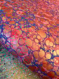 Image 1 of One of a kind hand marbled paper 'Rubellite' (second). 