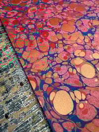 Image 5 of One of a kind hand marbled paper 'Rubellite' (second). 