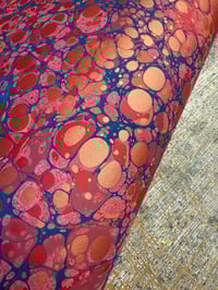 Image 6 of One of a kind hand marbled paper 'Rubellite' (second). 