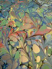 Image 5 of One of a kind hand marbled paper 'Colour Medley' 