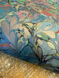 Image 3 of One of a kind hand marbled paper 'Colour Medley' 