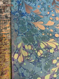 Image 3 of One of a kind hand marbled paper 'Gilt Feathers'