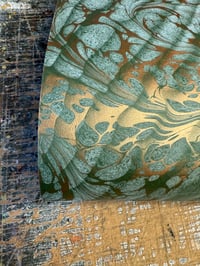 Image 2 of One of a kind hand marbled paper 'Forest Frost'