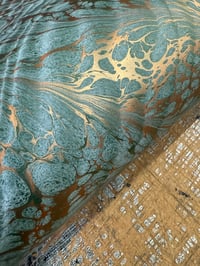 Image 7 of One of a kind hand marbled paper 'Forest Frost'