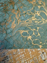 Image 8 of One of a kind hand marbled paper 'Forest Frost'