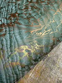 Image 3 of One of a kind hand marbled paper 'Forest Frost'