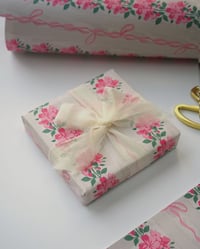 Image 4 of Bows and Ribbon – Floral Pink Gift Wrap | 500 x 700 mm 