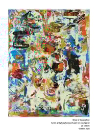 Image 3 of Ghost of Excaviathon - Original painting on mounted wooden panel. By Alan C. Martin