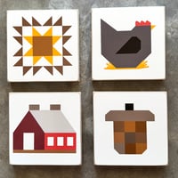 Image 2 of 6" Minis - FALL - Seasons Barn Quilt Collection 