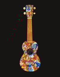 Image 1 of Cosmic Ukulele - Original painted found object. By Alan C. Martin