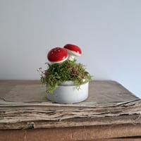 Image 1 of Vintage Papermache Toadstools n.1