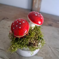 Image 4 of Vintage Papermache Toadstools n.1