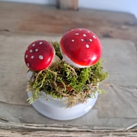 Image 3 of Vintage Papermache Toadstools n.2