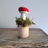 Image 2 of Vintage Papermache Toadstool