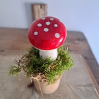 Image 3 of Vintage Papermache Toadstool