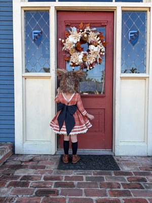 Image of Autumn Plaid Fox dress Pre order