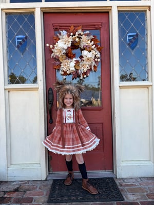 Image of Autumn Plaid Fox dress Pre order