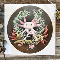 Axolotl Love 8 X 8 Giclee Print