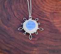 Image 3 of Blue Lace Agate Snowflake Necklace