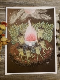 Dancing Frog Witches 9 X 12 Giclee Print