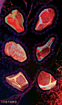 Image 2 of Meat sticker sheet - PREORDER