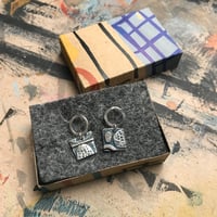 Image 2 of collage-work earrings no.2