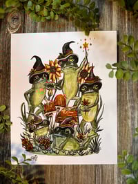 Image 1 of Frog Witches of Fall 8 X 10 Giclee Print