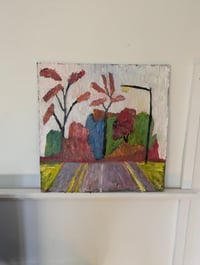 Image 2 of Late Fall, 2025. Oil on linen. 16 x 16 inches. Unframed.