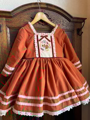 Image of Alternate Orange fabric Fox Dress PRe order