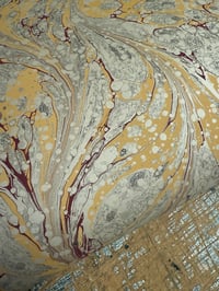 Image 2 of One of a kind hand marbled paper 'Pampas' 