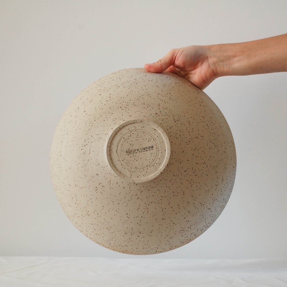 Image of Low Serving bowl - White speckle