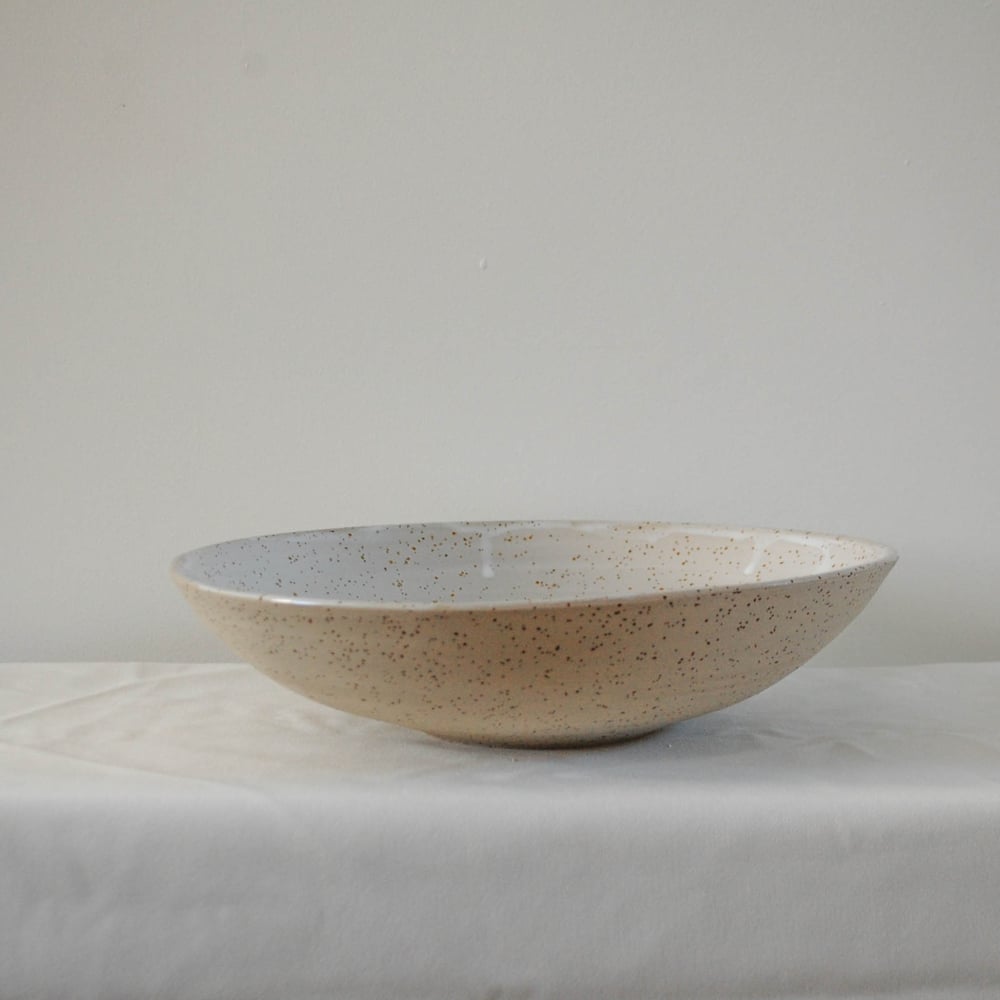 Image of Low Serving bowl - White speckle