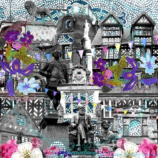 Blooming Shrewsbury Print. Medium size.