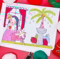 Image 2 of Blank Christmas Notecards Illustration A Carabao's Christmas