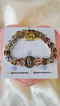 Image 1 of Tri - Tone  St Jude Esclava Bracelet 